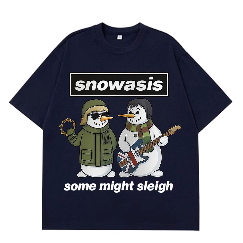 Oasis Jul rolig meme T-shirt herr damer Harajuku hiphop T-shirt bomull överdimensionerad lös avslappnad och retro O-hals T-shirts