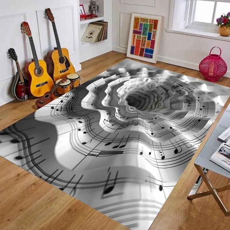 3D Vortex Carpet, Spiraling Gold Line On Sapphire Blue Background Rug, Reflective Illusion Floor Mat for Statement Interiors