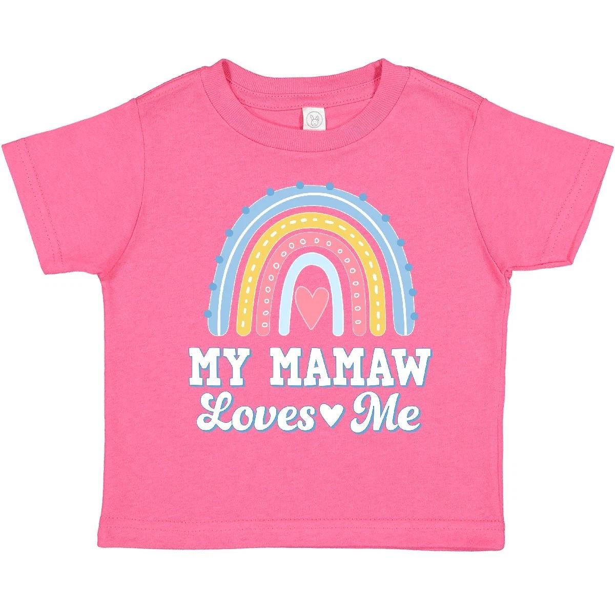 Inktastic My Mamaw Loves Me Girls Retro Rainbow Toddler T-Shirt From Grandkids 150