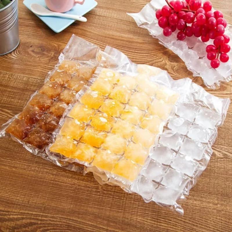 50/100 Stück Einweg-Kühlpack Gitter Eiswürfelform Gitter Selbstversiegelnde Würfelform Selbstversiegelnde Eiswürfelform Tasche Essbarer Gefrorener Eiswürfel