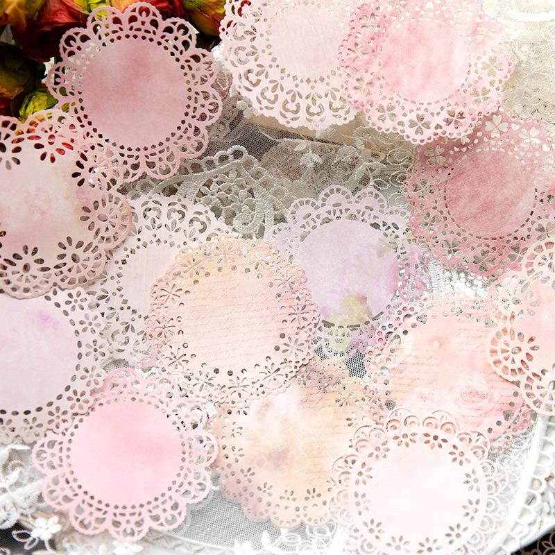 Yan Ji Dreamy Lace Hollow-Out Paper Journal for DIY Collage Decoration.