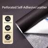 1mm Thick Perforated Breathable Litchi Pattern Self-Adhesive Leather PU Vinyl Wrap - for DIY Furniture Car Interior Repair Sofa Renewal