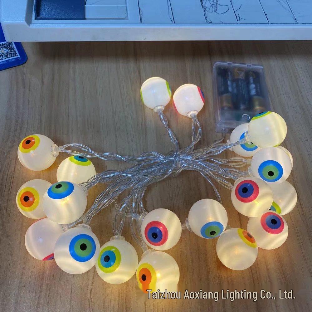 Halloween LED String Lights - Pumpkin, Spider, Ghost, Horror Decor, Marigold Colored Small Lights