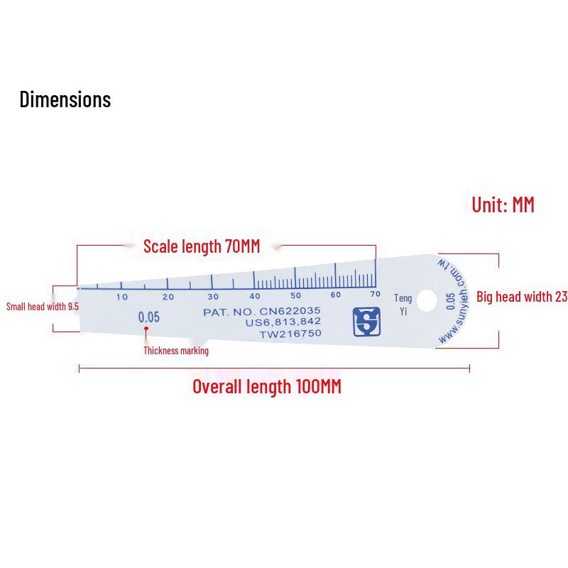 Plastic Feeler Gauge Set: 0.02-1.0mm & 0.05-1.5mm Thickness and Gap Shims.