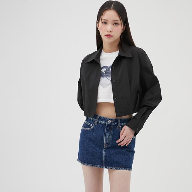 LAP Hem Tuck Crop Shirt Blouse Aq1Wbm69