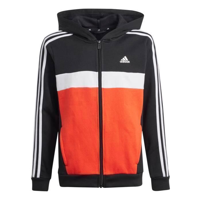 Trening Copil - Adidas - Tiberio 3-Stripes - Colorblock Negru - Mâneci Lungi - Respirabil