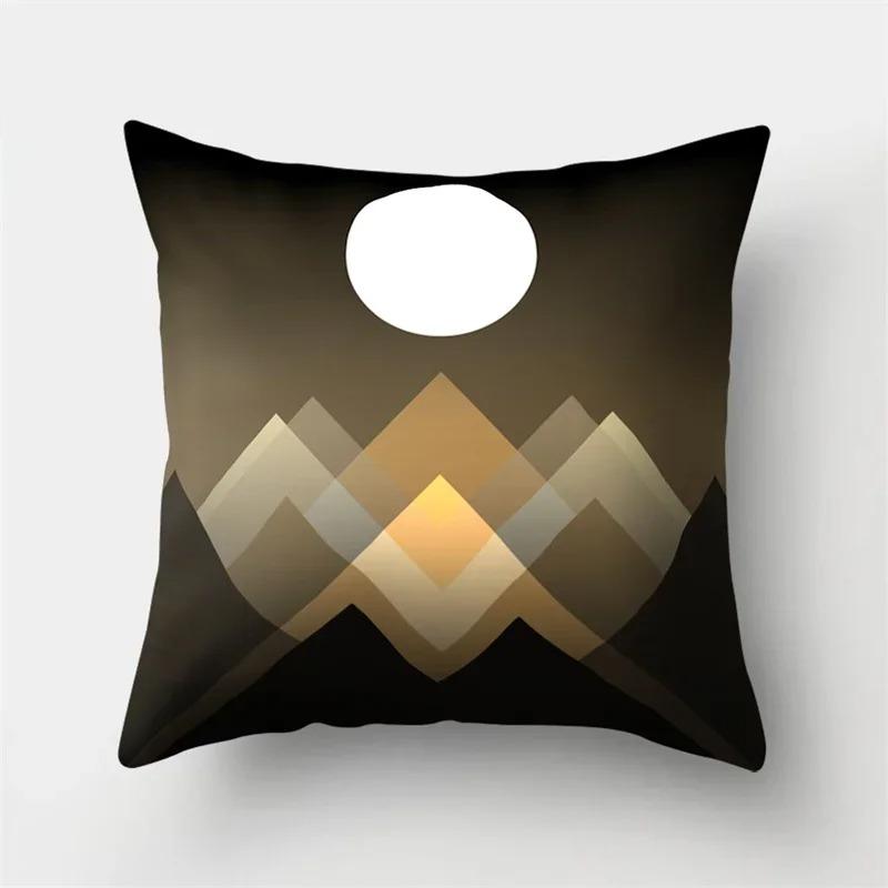 

Наволочка с узором из абстрактных геометрических гор, радуги, пейзажа восхода солнца, наволочка, д 40x40cm