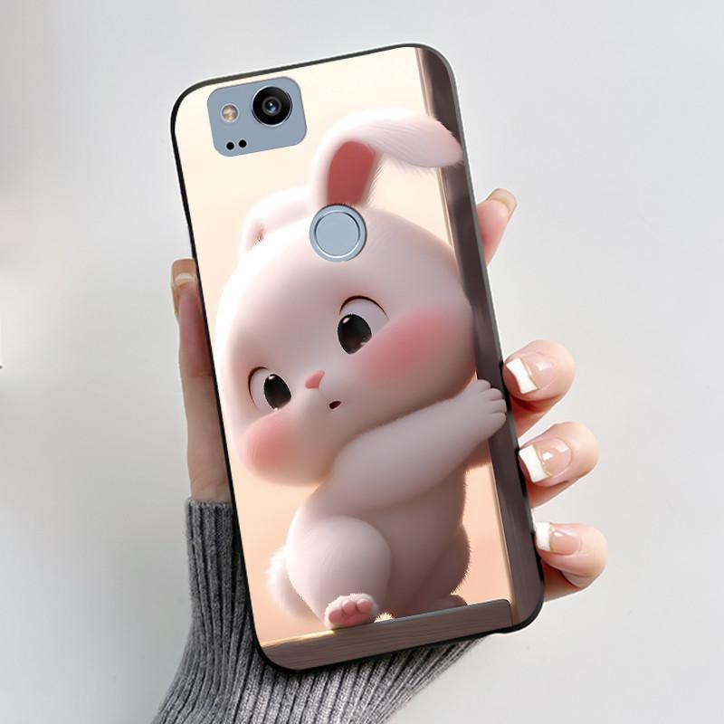 Cute Case For Google Pixel 2 / Pixel 2XL Printing Shell Pixel 1 XL Pixel1 Protective Cover Soft Silicone Cartoon Black Casing