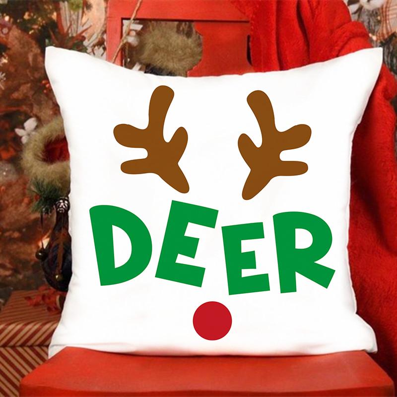 I Love Santa Claus Printed Pillowcase Christmas Sofa Cushion Cover Bed Pillowcase Room Cute Pillowcase Gift