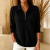 Women's Half-Zip Sweater with Turn-Down Collar Loose Fit for Fall Winter Casual Wear
