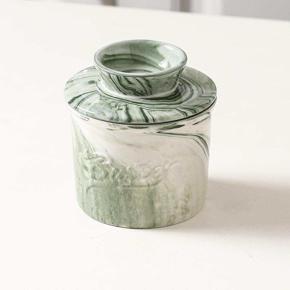 300Ml Ceramic Butter Cup Water Seal Creative Western Cheese Seal Jar Lid Classic Design Kitchen Camping Food