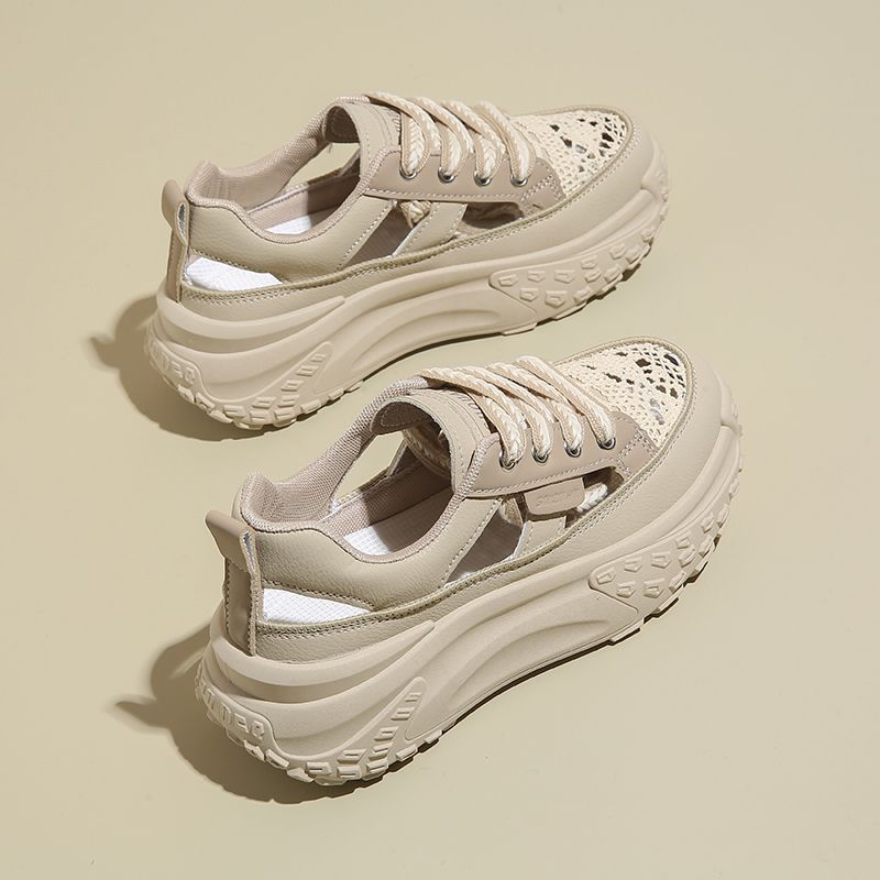 

Women s shoes new summer breathable thin hollow muffin bottom thick sole light super soft sports sandals 35 хакі