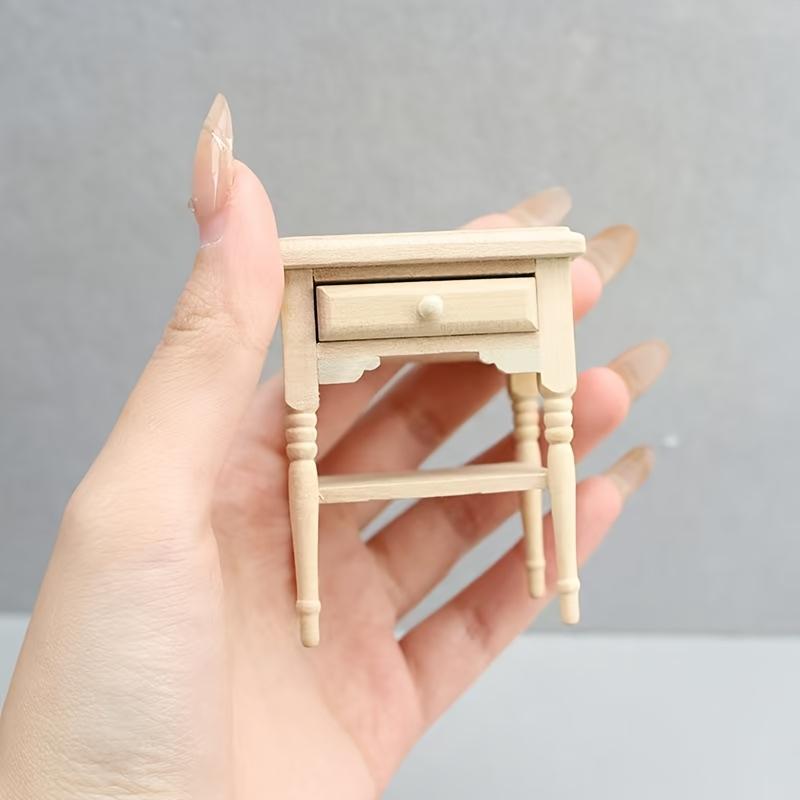 

Миниатюрная модель деревянной прикроватной тумбочки масштаба 1/12 - DIY миниатюрный реквизит для фотосъемки - Сезонный декор - Идеальный подарок 1PC