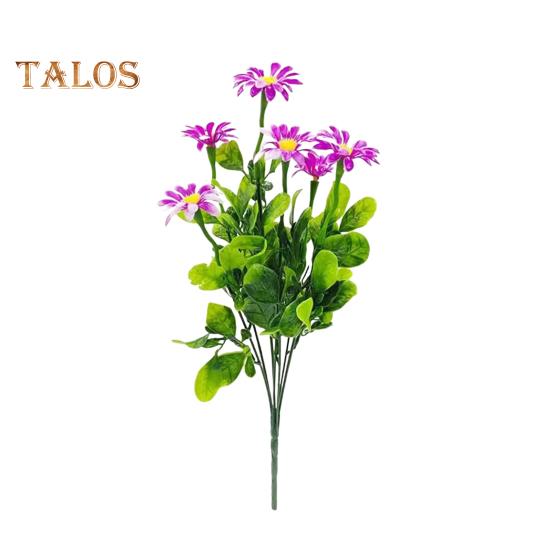 Künstliche Blume mit grünen Blättern, realistische Plastikblume, Hochzeitsfeier, Home-Office, Tischdekoration, Kunstblumenzweig