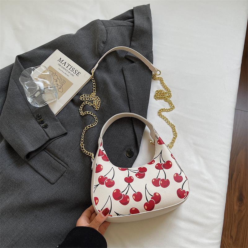 Half Moon Handbag Clutch Bag For Women 2025 Designer Floral Hand Bag Small Semicircle Pu Leather Crossbody Bag Sac A Main