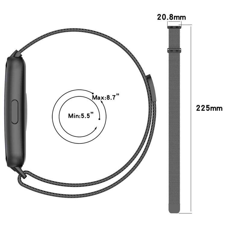 Mailänder Magnetisches Edelstahl Metall Ersatz-Uhrenarmband für Huawei Band 11 Pro / 11