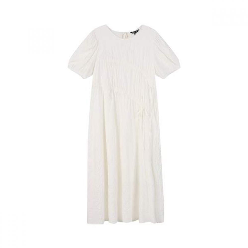 Lap Shirring Point Gingham Check Long Dress As2wo467