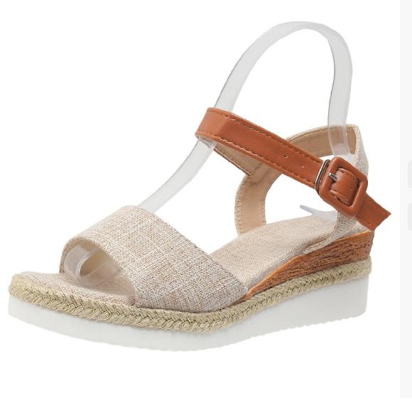 Fashion 2025 Women's Sandals Peep Toe Wedges Heels Sandals Summer Shoes Woman Low Platform Sandalias Mujer Non-slip Hemp Heeled Shoes