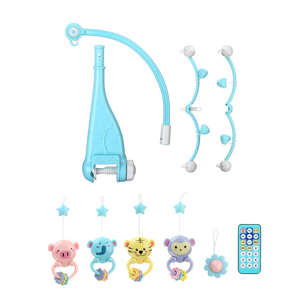 Baby Rattles Crib Mobiles Toy Holder Rotating Mobile Bed Bell Musical Box Projection 0-12 Months