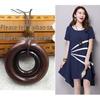 Retro Leather Rope Necklace with Wooden Alloy Pendant for Cotton and Linen Sweaters
