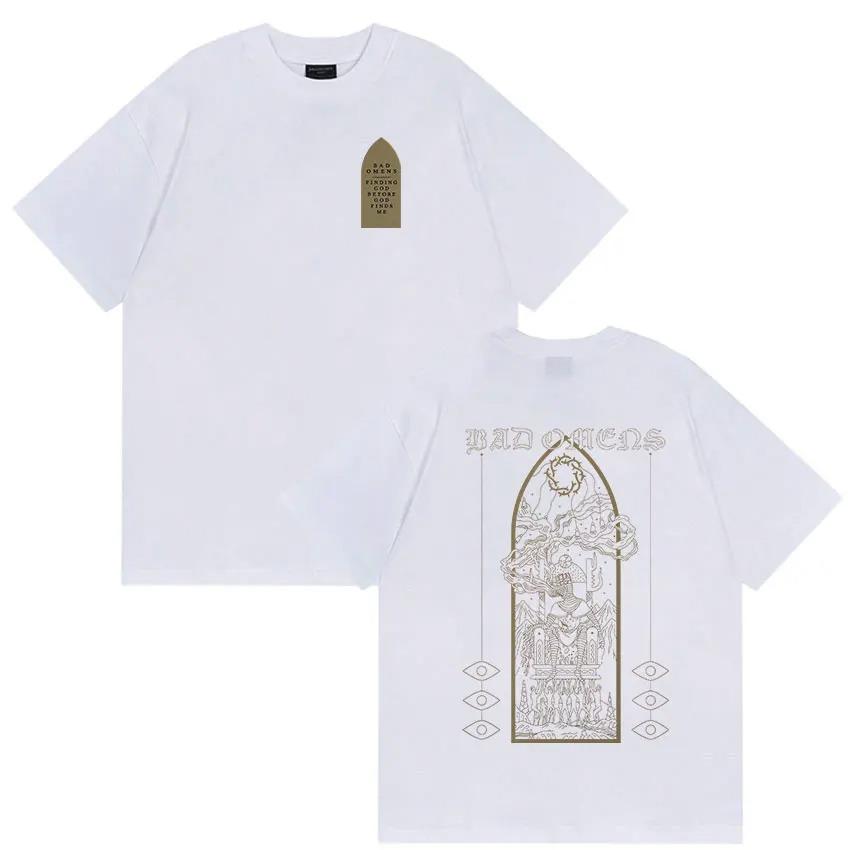 Rock Band Bad Omens Tour 2026 T Shirts Men Women Harajuku High Quality Vintage T-shirt Cotton Short Sleeve Tees Streetwear