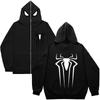 American casual hooded long zipper sweatshirt for men, autumn/winter new youth loose simple Spider-Man print sweatshirt
