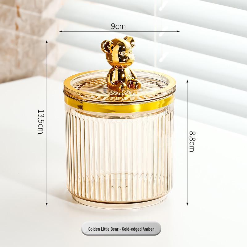 Elegant Cotton Swab and Floss Holder - Premium Makeup Storage Box