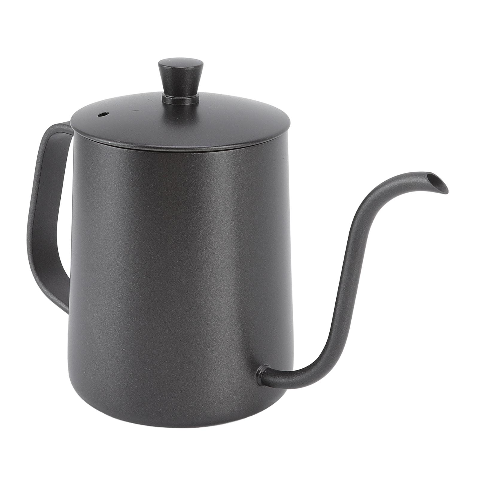 

Pour Over Coffee Kettle Stainless Steel Handheld Narrow Drip Spout Gooseneck Coffee Pot 600ml PTFE Black L