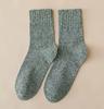 Thick Warm Wool Mid-Calf Socks with Star Pattern, Yarn, Cozy Floor Socks for Women and Men