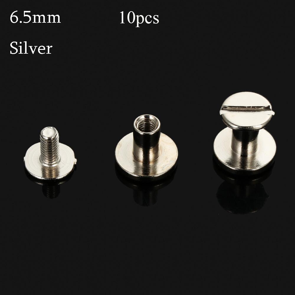 10 pcs 5/6.5/8mm Luggage Craft Clothes/Bag/Shoes Brass Nail Strap Rivets Screw Solid Nail Bolt Leather Craft Round Head Screws