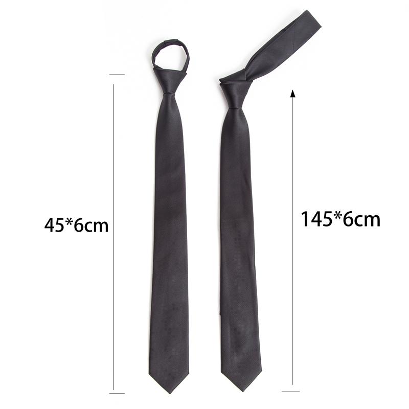 Black Colors Zipper Tie Handmade High Quality Necktie Skinny 6CM Men Ties for Man Women Jacquard Cravat Business Party Corbatas