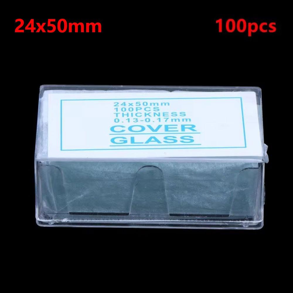 100Pcs Glass Microscope Slides Coverslips Glass Cover Slips  for Biological Specimen Preparation