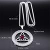 Celtic Trinity Knot Triquetra Necklace for Women Men Silver Color Stainless Steel Stone Witch Necklaces Jewelry Collar N8064S02