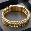 Solid Stainless Steel Keel Chain Bracelet for Men 19MM Width 19/20/22CM Black/Gold Color Man Bracelets Men's Jewelry Gifts