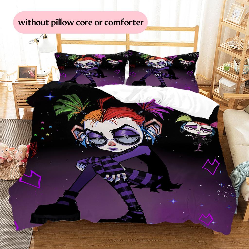Little Bug Girl  Pattern Bedding Quilt Set  Home Decoration  Gift (1 * duvet cover + 2 * pillowcase  without core)