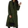 Women's Long Wool Blend Coat Double-Breasted Trench Coat Casual Notch Lapel Peacoat Fall Winter Overcoat