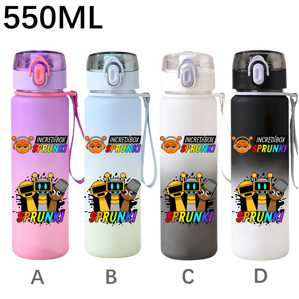 550ml Hra Sprunki Gradientní Sportovní Láhev na Vodu Kreslená Nepropustná Přenosné Lahve na Pití Venku Sport Fitness Pohárek na Vodu