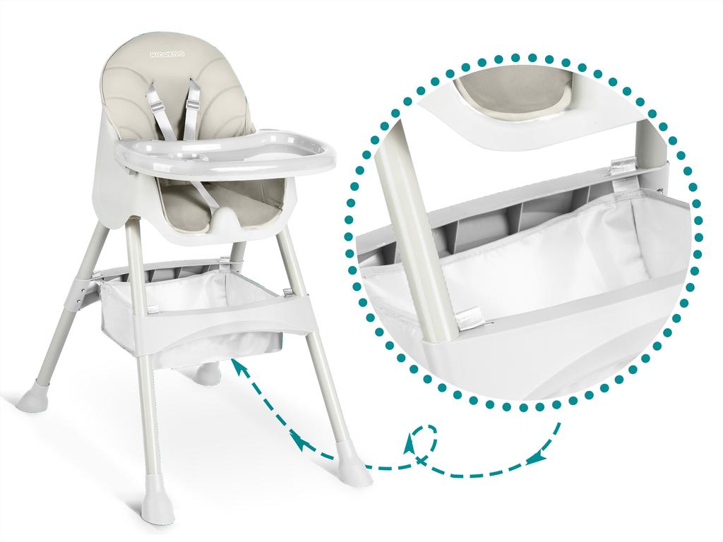 Milo High Chair With Table, Gray