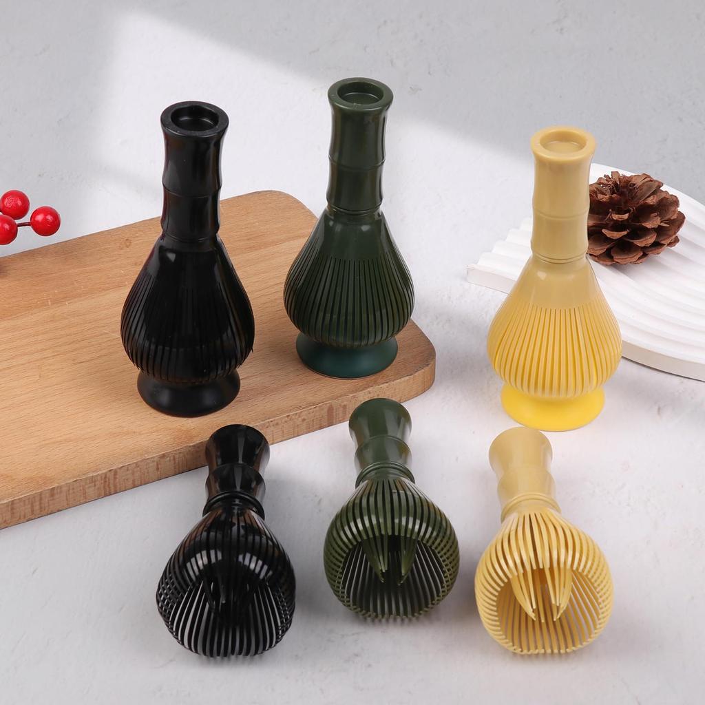 Two-Piece Tea Ceremony Utensil Set ABS Matcha Whisk, Plastic Chasen, and Chasen Whisk, Quick-Drying, Matcha Whisk for Tea Ceremony (Green)