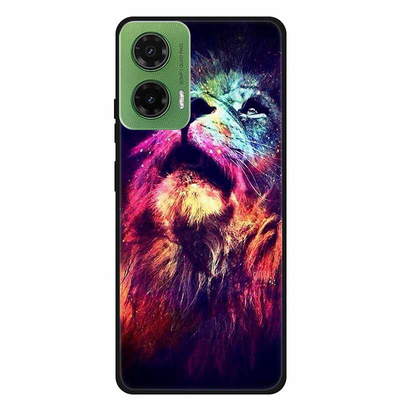 Silicone Painted Cover For Motorola Moto G35 G55 Case Luxury Animal TPU Silicone Soft Back Cover For G55 5G Black Bumper MotoG35