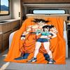 1 Stück Son Goku Druck Flanelldecke, Hohe Qualität für alle Jahreszeiten, Heimdekoration, Wärme und Komfort, Perfekt für Weihnachtsgeschenke