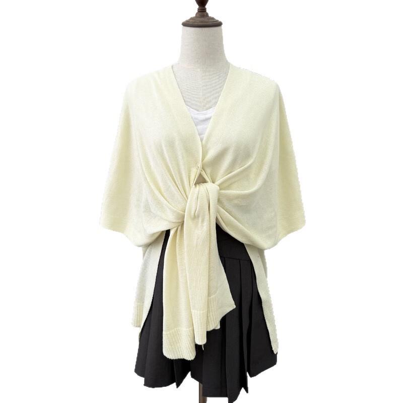 Women's Solid Color Knitted Shawl Cardigan