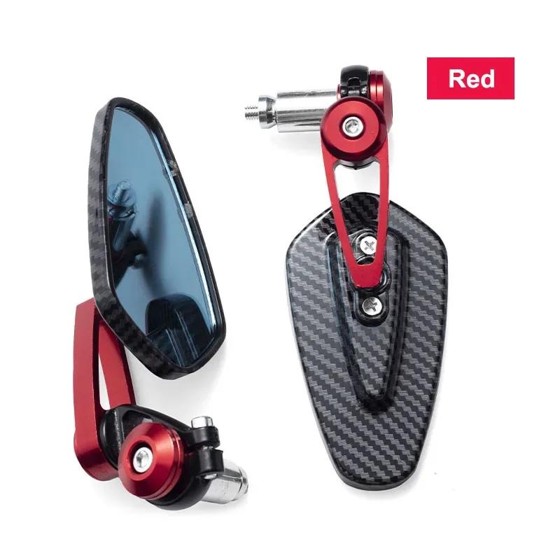 2024 New Motorcycle Rearview Mirror Carbon Fiber Pattern Handlebar Mirror Modified Inverted Rear Mirror Motorbike Accessories