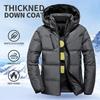 Men's Coat Windproof White Duck Down Jacket Men Winter Removable Cap Parkas Solid Color Outdoor Casual Hooded Overcoat Clothes