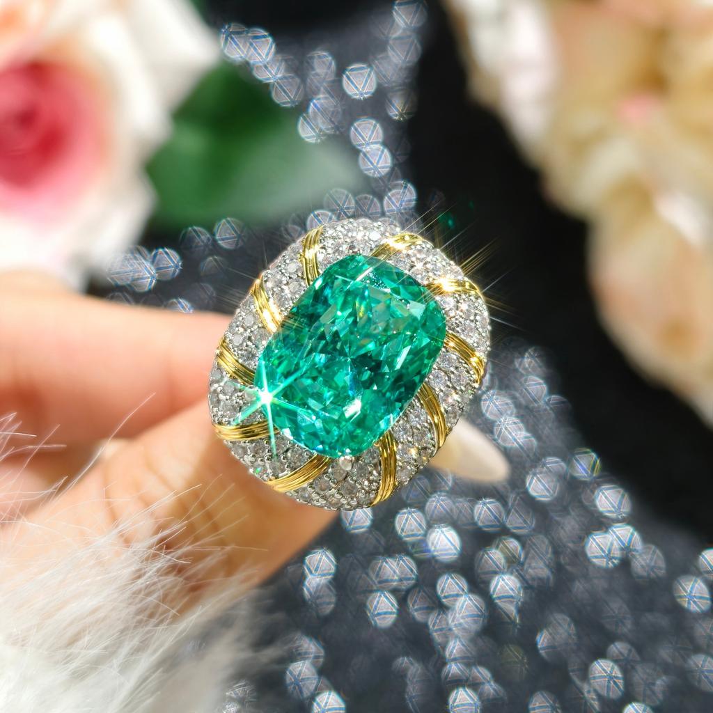 2026 Colier Pandantiv cu Cuib de Rândunică Tăiat Para Zircon Verde Diamant Complet Inel Deschis Cercei Stud Lux Ușor