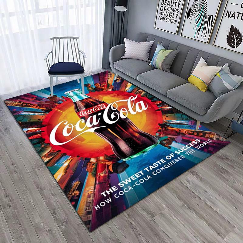 Christmas Gift Halloween Themed Cola Beverage Coca Cola Carpet Is Suitable for Living Room and Bedroom Doormats Office Balcony Decorative Carpet V26