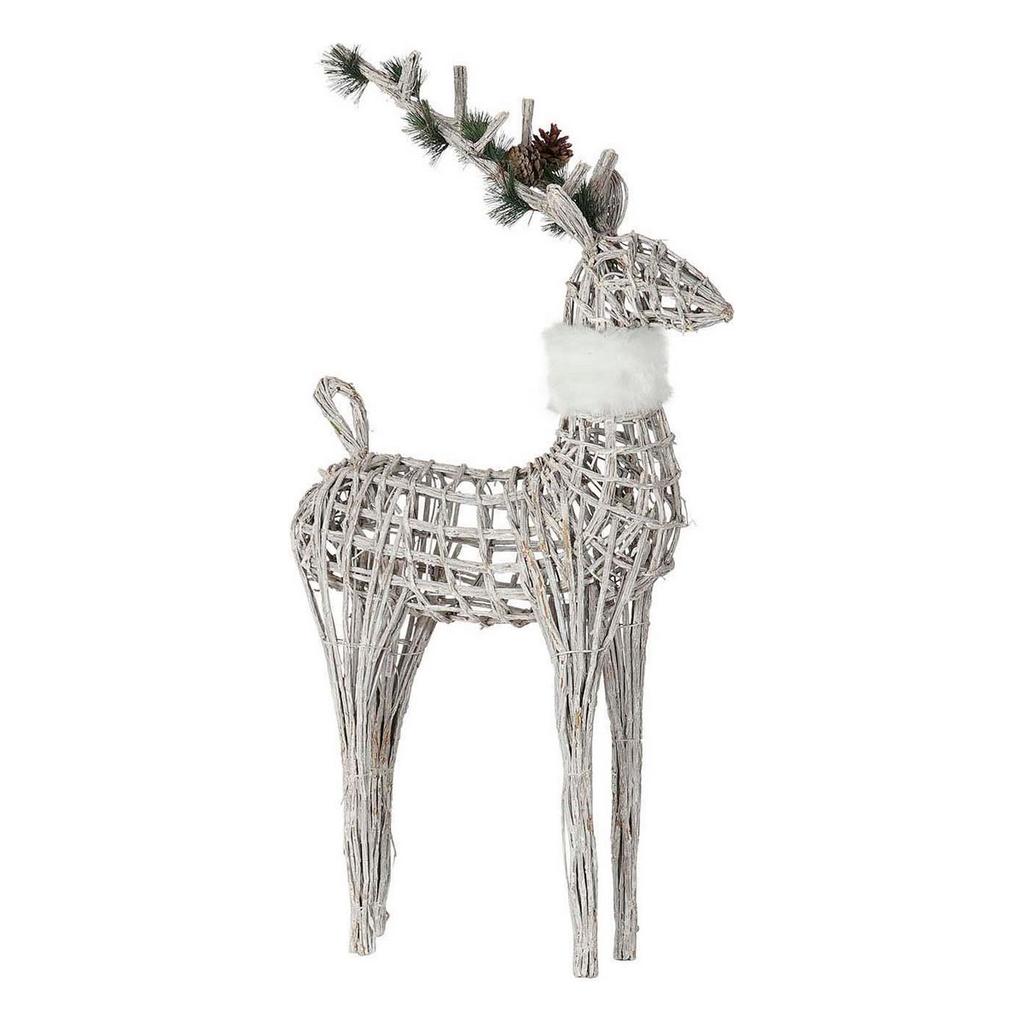 Christmas Bauble DKD Home Decor LED Light White Wicker 53 X 19 X 90 Cm (3 Units)