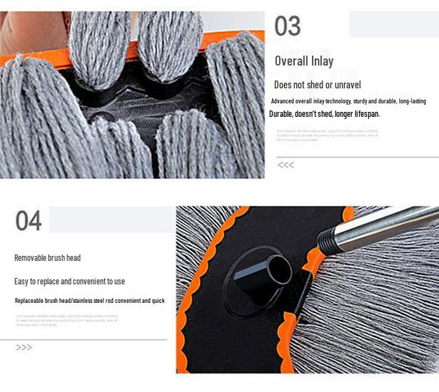 Telescopic Car Wash Mop with Long Handle and Soft Bristle Brush