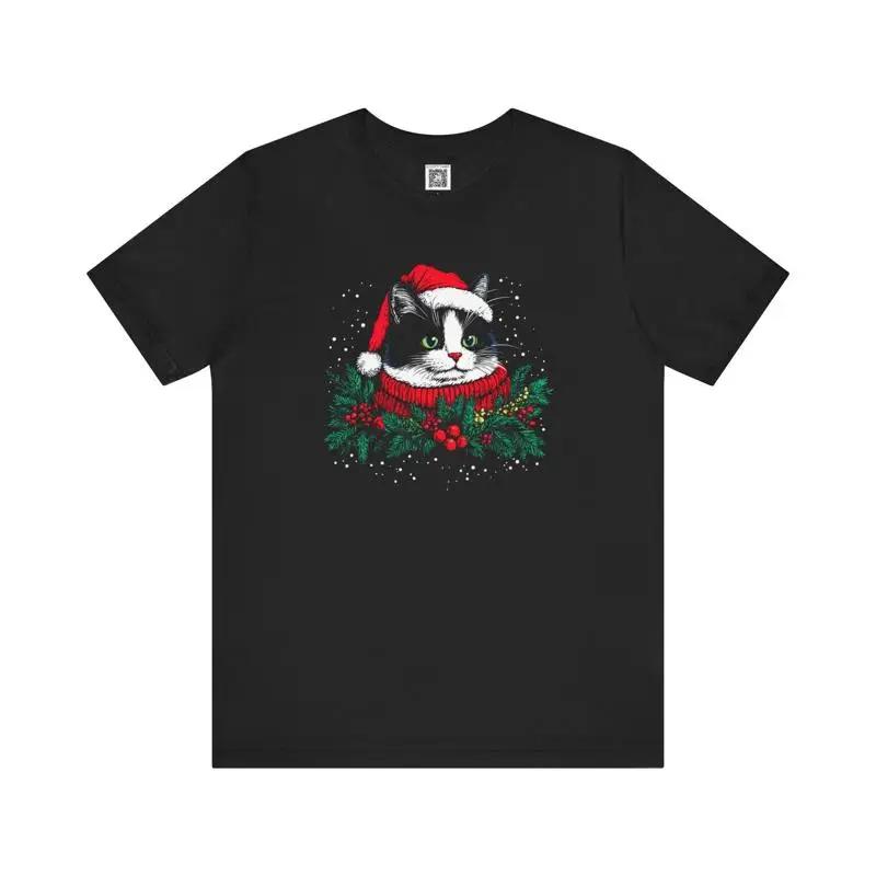 Festive Cat Christmas T Shirt