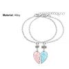 2Pcs Couple Necklaces Sequin Stitching Heart Broken Jewelry Shiny All Match Necklaces Bracelets Jewelry Gifts